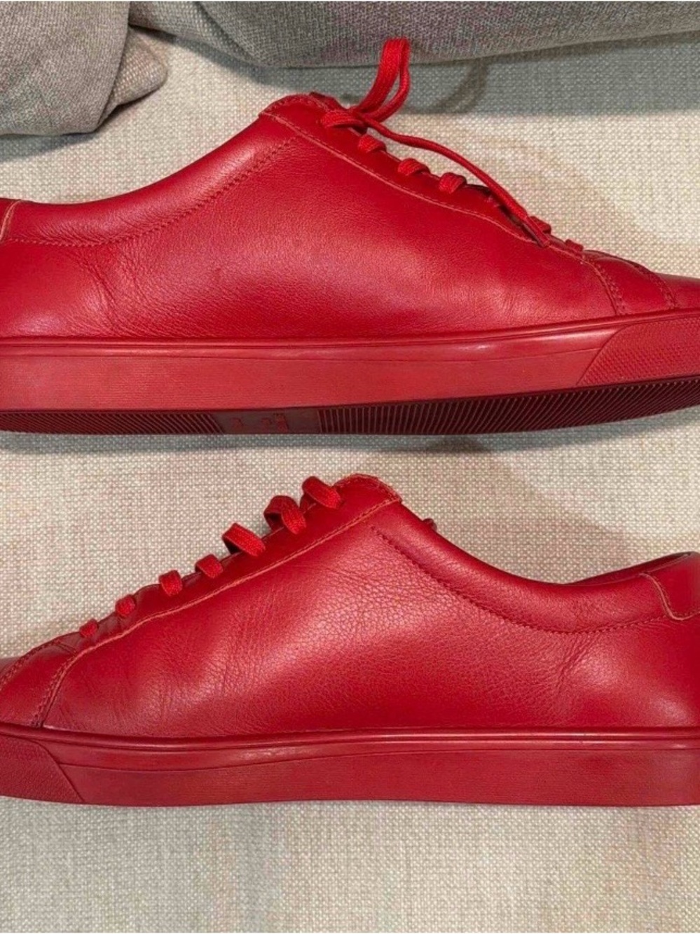 Saint Laurent Paris Red Leather Low Top Sneakers Size 44.5